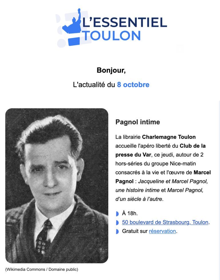 Newsletter L&rsquo;essentiel Toulon 08 octobre 2026
